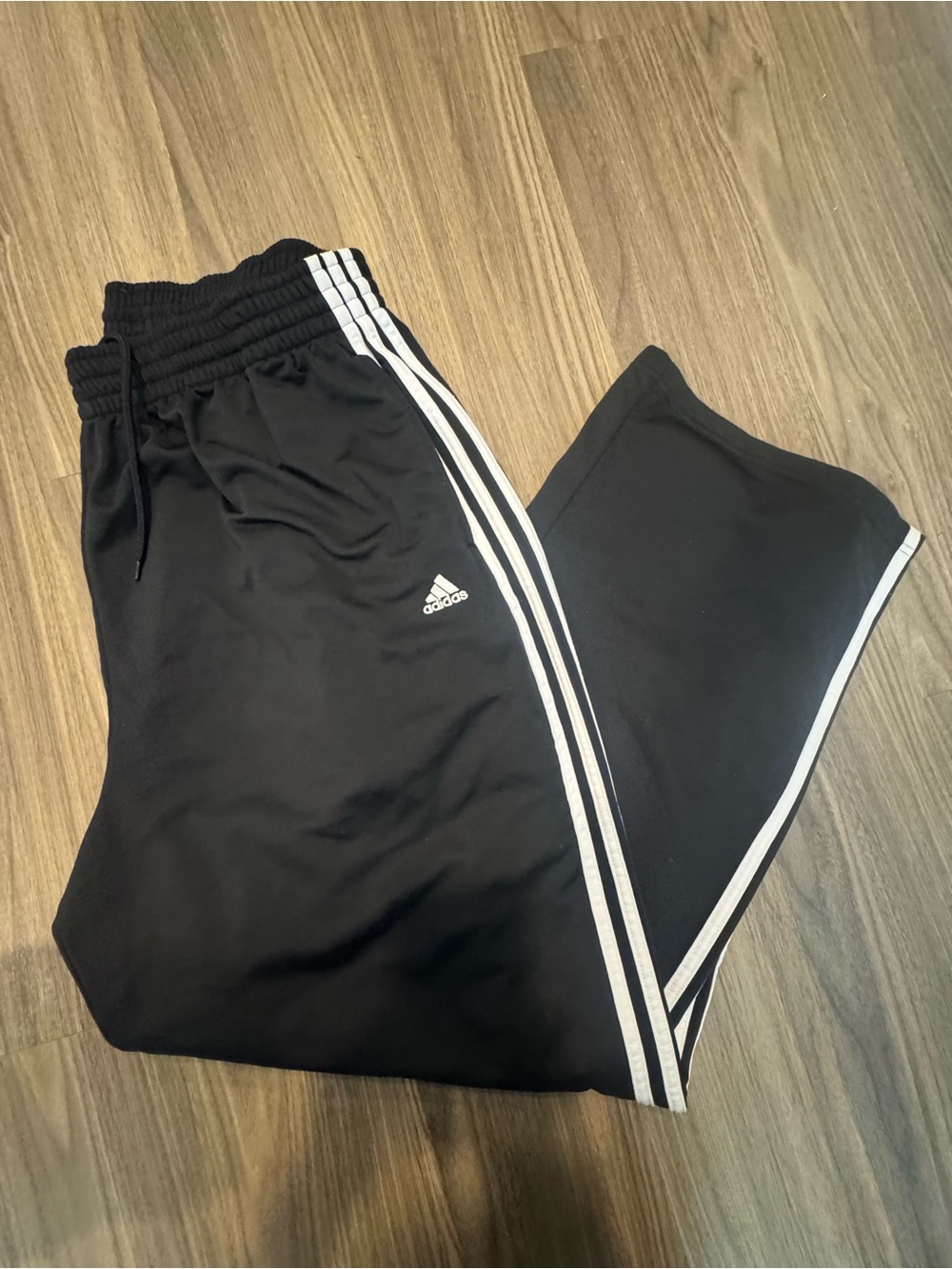 adidas Black Jogger Sweatpants with White Stripes